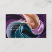 高級ティール（緑がかった色）プラムバイオレットベージュエレガントグラムシック 名刺 (裏面)