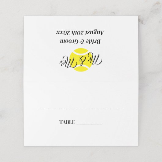 高級テニステーマ結婚のテーブル座席表 プレイスカード (外部開封)