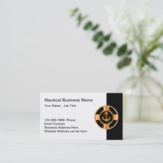 高級テーマ航海のボートいかり 名刺 (スタンド正面)