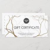 高級デザインギフト証明書ゴールデンプラントルーツ サンキューカード (正面/裏面)