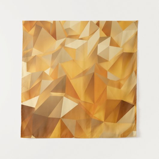 高級デザインモダン金ゴールドポリゴン背景3d re タペストリー (正面)