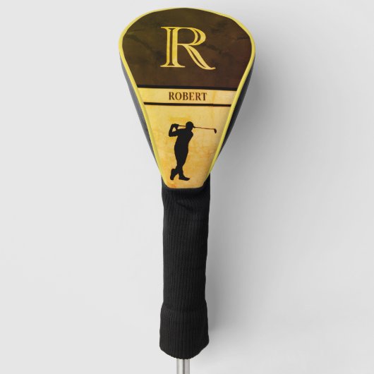 高級デザイン ロバート「R」モノグラムレザー ゴルフヘッドカバー (正面)
