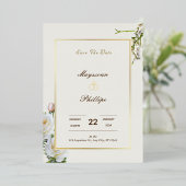 高級デジタル結婚式招待状 箔招待状 (立ち正面)