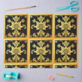 高級トレンディーエレガントフローラ 薄葉紙 (クラフト)