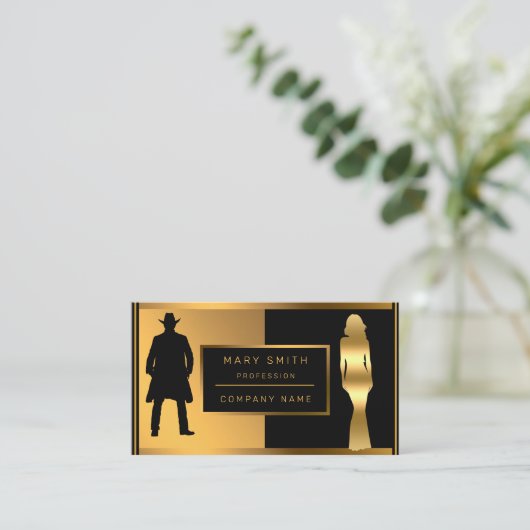 高級トレンディーファッションテキストの追加 名刺 (スタンド正面)