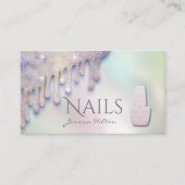 高級トレンディーホログラフィックドリップネイルサロン 名刺 (正面)