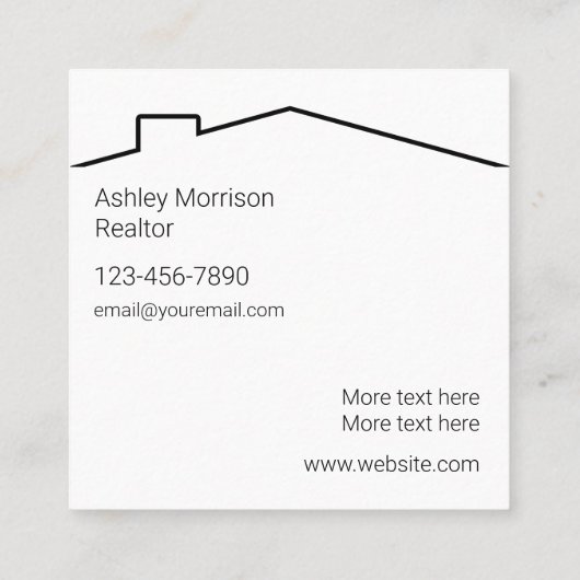 高級トレンディー不動産仲介業者名刺デザイン スクエア名刺 (裏面)