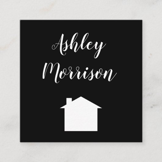 高級トレンディー不動産仲介業者名刺デザイン スクエア名刺 (正面)