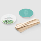 高級トロピカル葉結婚式 プログラムファン ハンドファン (組立なし)