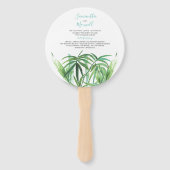 高級トロピカル葉結婚式 プログラムファン ハンドファン (正面)