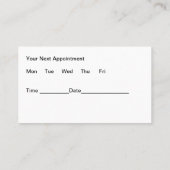 高級ドクターメディカルアポイントメント名刺 予約カード (裏面)