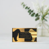 高級ドッグウォーカーと獣医があなたのテキストを追加 名刺 (スタンド正面)