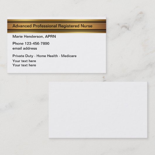 高級ナース医 名刺 (正面/裏面)