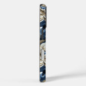 高級ネイビーフラワーiPhoneケース 青い花柄カバー Case-Mate iPhoneケース (裏面 / 右)