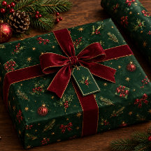 高級ネイビーブルーゴールドクリスマス包装紙