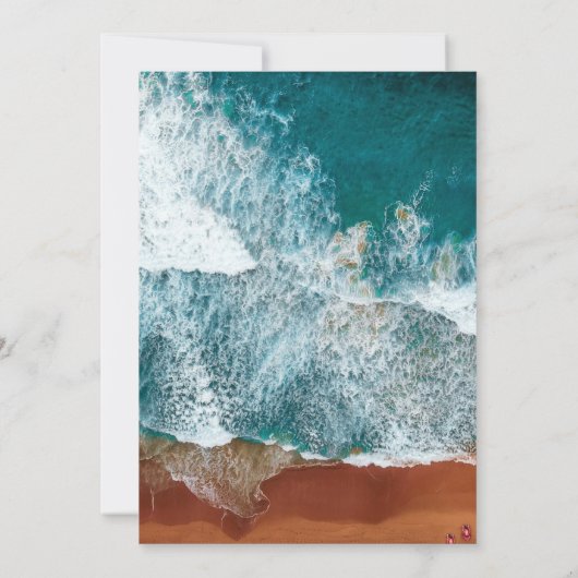 高級ネイビーブルー沿岸結婚式招待状 招待状 (裏面)