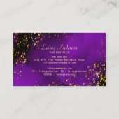 高級ネオパープルブラックとフェイク金ゴールドフォイルグリッター 名刺 (裏面)