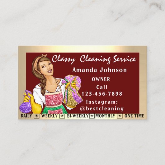 高級ハウスオフィス清掃サービスメイドゴールデン 名刺 (正面)