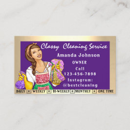高級ハウスオフィス清掃サービスメイドパープル 名刺