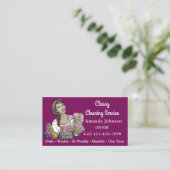 高級ハウスオフィス清掃サービスメイドピンク 名刺 (スタンド正面)