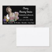 高級ハウスオフィス清掃サービスメイドブラック 名刺 (正面/裏面)