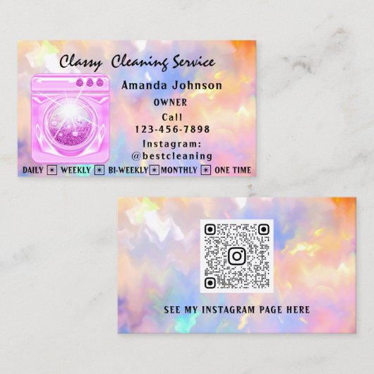 高級ハウスクリーニングサービスメイドピンクランディ 名刺 (正面/裏面)