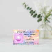 高級ハウスクリーニングサービスメイドピンクランディ 名刺 (スタンド正面)