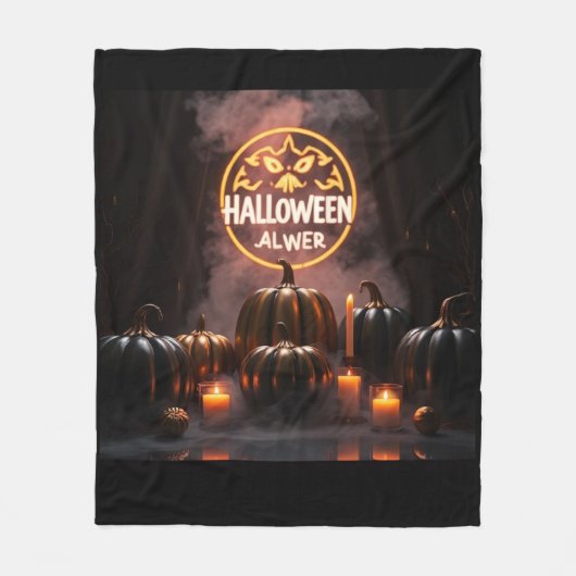 高級ハロウィーン フリースブランケット 2025 🎃🖤 (正面)
