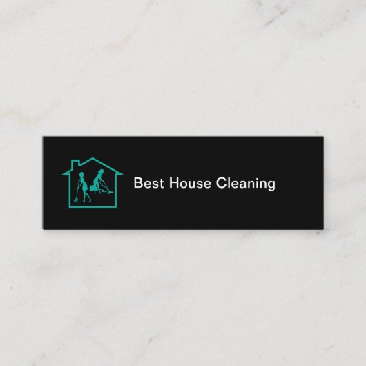 高級バジェットハウスクリーニングの名刺 スキニー名刺 (正面)