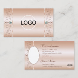 高級バラコーラルスクワイグド宝石のロゴと写真 名刺