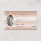 高級バラコーラルスクワイグド宝石のロゴと写真 名刺 (裏面)