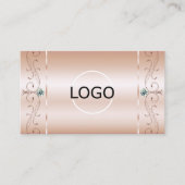 高級バラコーラルスクワイグド宝石のロゴと写真 名刺 (正面)