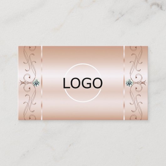 高級バラコーラルスクワイグド宝石のロゴと写真 名刺