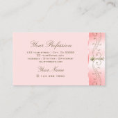 高級バラピンク華美オーナメントきらめくジュエル 名刺 (裏面)