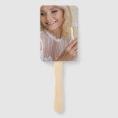 高級バラワイン50th誕生日写真パーソナライズされた ハンドファン (裏面)