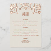 高級バラ地中海の金ゴールド結婚タイルのメニュー 箔シーズンカード (正面)