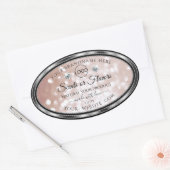 高級バラ金ゴールドきらめく製品ラベルジュエリーロゴ 楕円形シール (封筒)