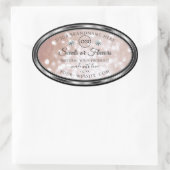 高級バラ金ゴールドきらめく製品ラベルジュエリーロゴ 楕円形シール (バッグ)