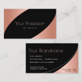 高級バラ金ゴールドとブラックカラエレガントー 名刺 (正面/裏面)