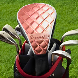 高級バラ金ゴールドカスタムグリッター名の追加 ゴルフヘッドカバー