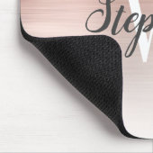 高級バラ金ゴールドグラデーションブラッシュドメタルモノグラム マウスパッド (コーナー)