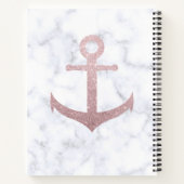 高級バラ金ゴールドグリッターいかり&白大理石 ノートブック (裏面)