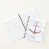 高級バラ金ゴールドグリッターいかり&白大理石 ノートブック (内部)