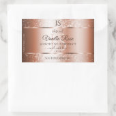 高級バラ金ゴールドグリッターイニシャル製品ラベル 長方形シール (バッグ)