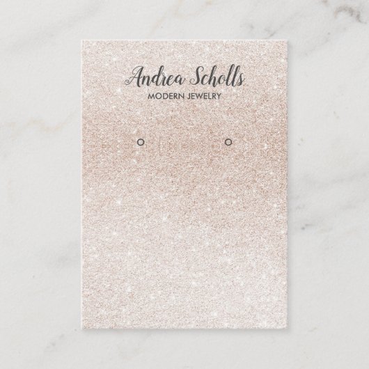 高級バラ金ゴールドグリッタージュエリーイヤリングディスプレイ 名刺 (正面)