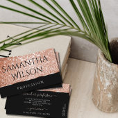 高級バラ金ゴールドグリッタースターズシックブラックエレガンス 名刺