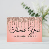 高級バラ金ゴールドグリッタードリップクーポン サンキューカード (スタンド正面)