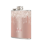 高級バラ金ゴールドグリッタードリップ付き名前/モノグラム フラスク (左)