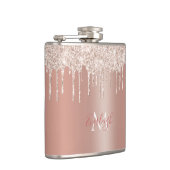高級バラ金ゴールドグリッタードリップ付き名前/モノグラム フラスク (右)