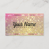 高級バラ金ゴールドグリッタールミナンススターエレガント 名刺 (正面)